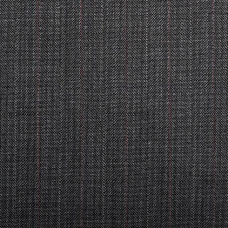 16011 Dark Grey Herringbone With Red/Silver Pinstripe Crystal Super 130